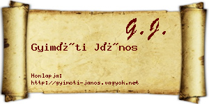 Gyimóti János névjegykártya